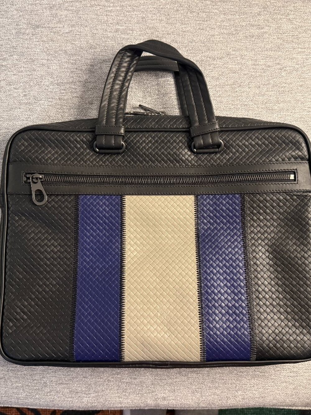 Bottega Veneta Micro-Intrecciato Calf-Leather Briefcase